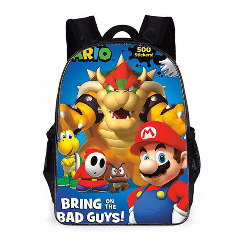 Super Mario Kids Backpack Boys Girls' Cartoon School Bag Casual Travel Rucksack