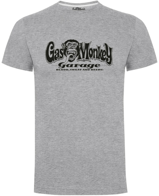 Gas Monkey Garage T-Shirt Official GMG OG Logo Blood Sweat and Beers Casual Tee