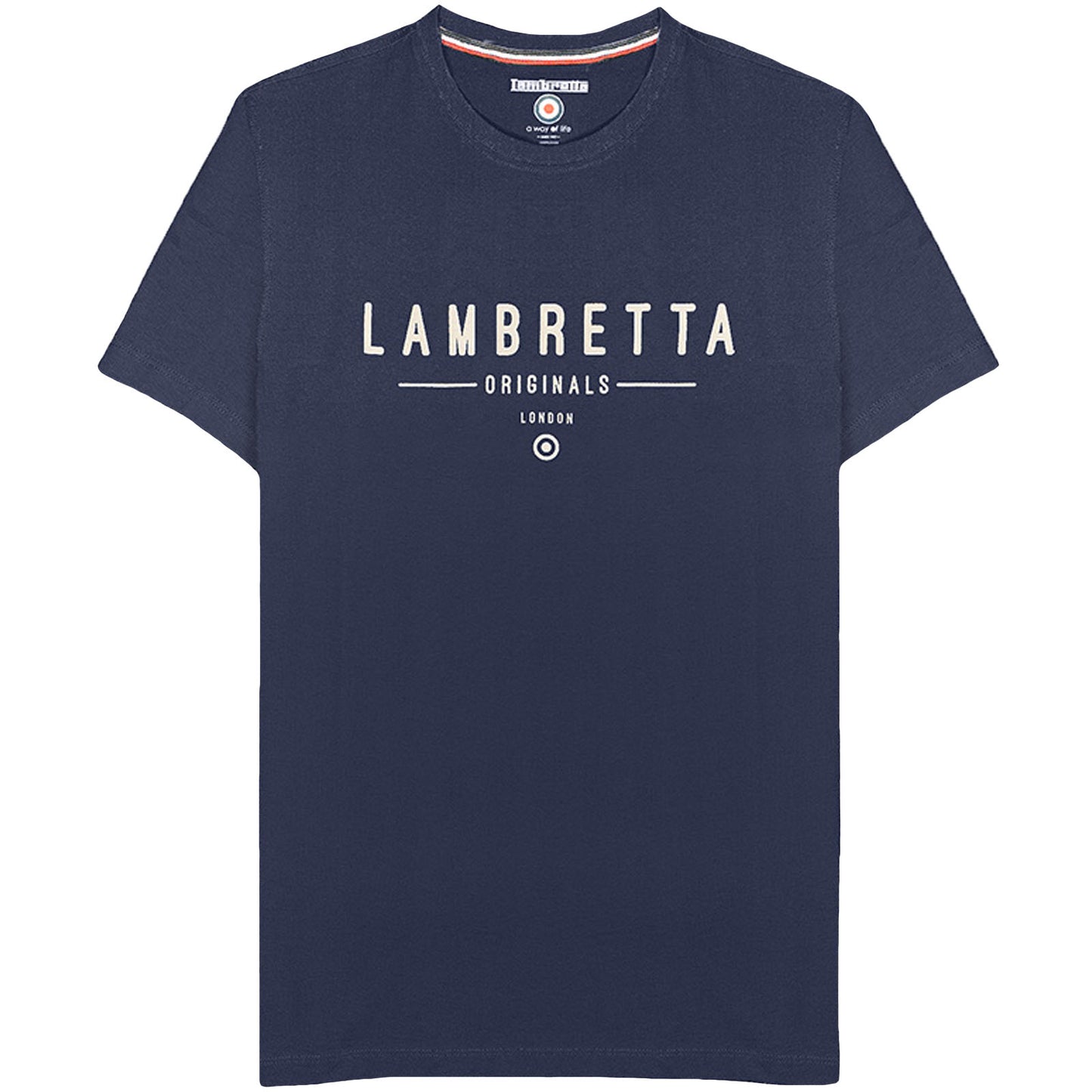 Lambretta Mens Originals Logo Casual Cotton Crew Neck Short Sleeve T-Shirt Top