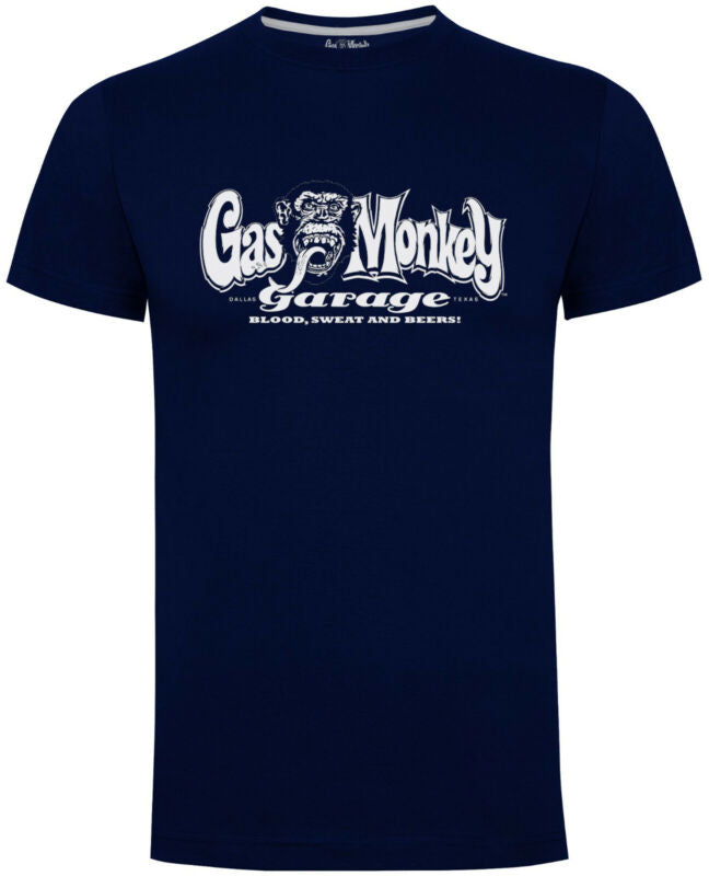 Gas Monkey Garage T-Shirt Official GMG OG Logo Blood Sweat and Beers Casual Tee