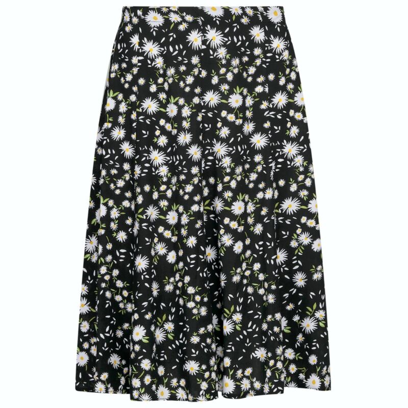 Women ladies Summer Floral Print Skirt Elasticated Waist Size 10-24 length 27"