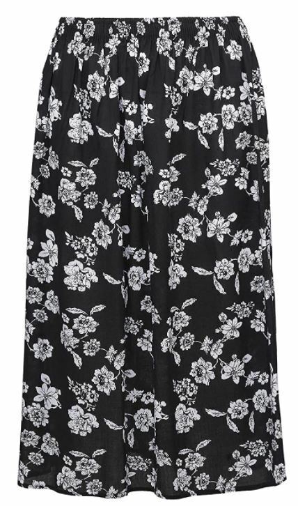 Women ladies Summer Floral Print Skirt Elasticated Waist Size 10-24 length 27"