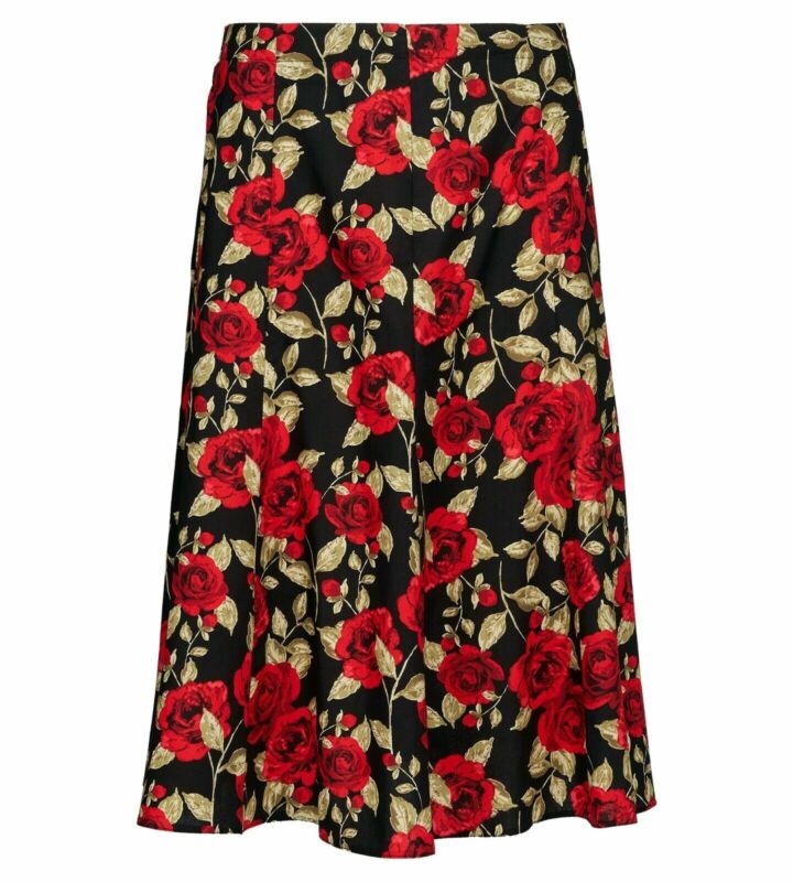 Women ladies Summer Floral Print Skirt Elasticated Waist Size 10-24 length 27"