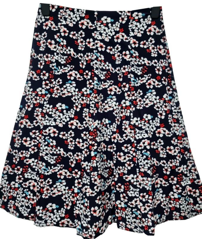 Women ladies Summer Floral Print Skirt Elasticated Waist Size 10-24 length 27"