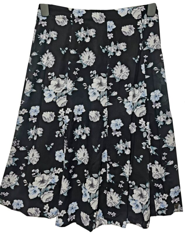 Women ladies Summer Floral Print Skirt Elasticated Waist Size 10-24 length 27"