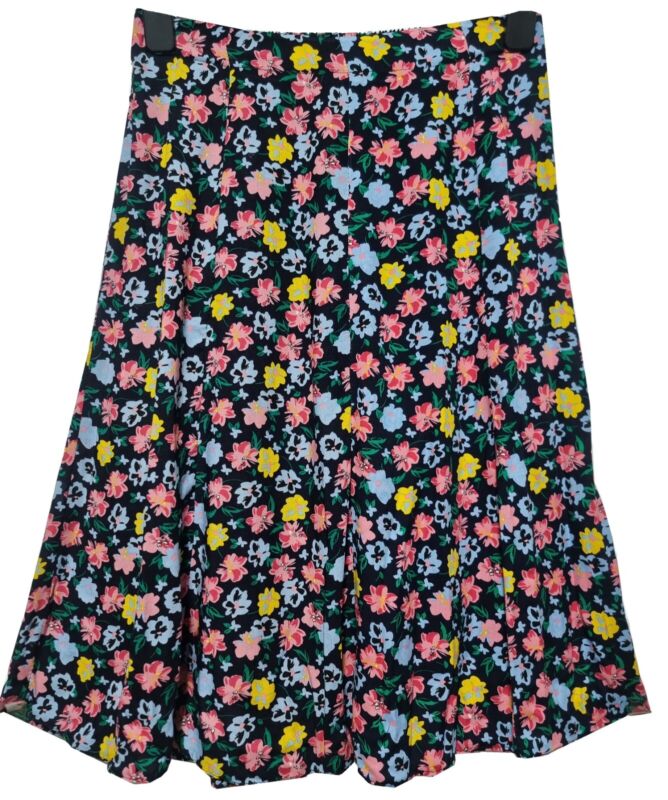 Women ladies Summer Floral Print Skirt Elasticated Waist Size 10-24 length 27"