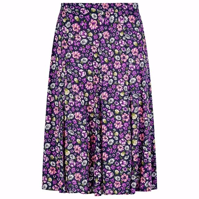 Women ladies Summer Floral Print Skirt Elasticated Waist Size 10-24 length 27"