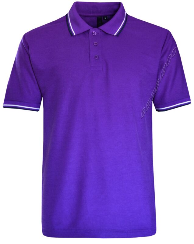 Mens Short Sleeve Polo Shirt Plain Pique Single/Double Tipping Collar M - 6XL