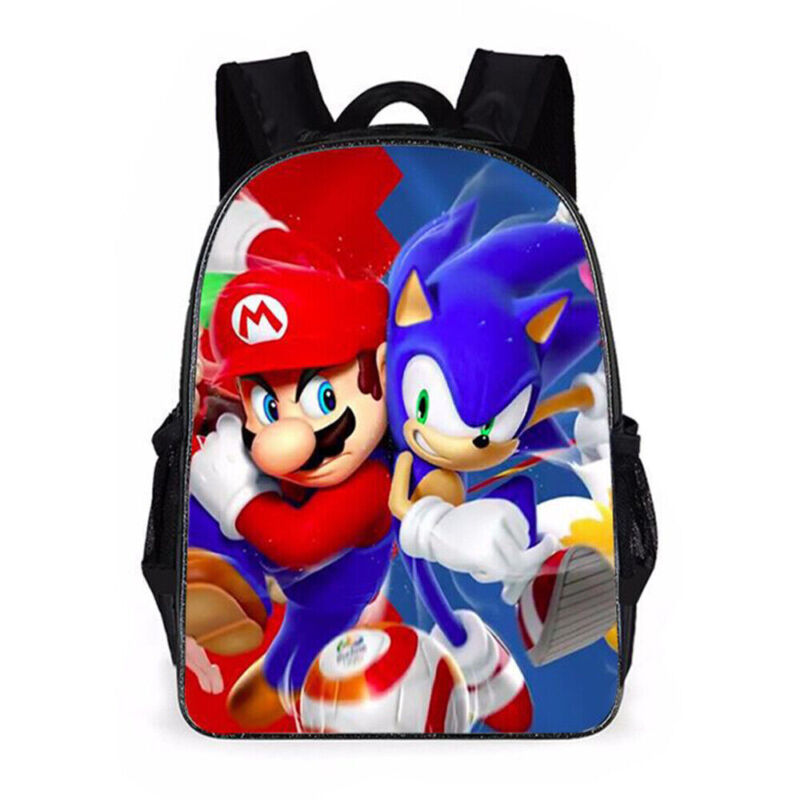 Super Mario Kids Backpack Boys Girls' Cartoon School Bag Casual Travel Rucksack