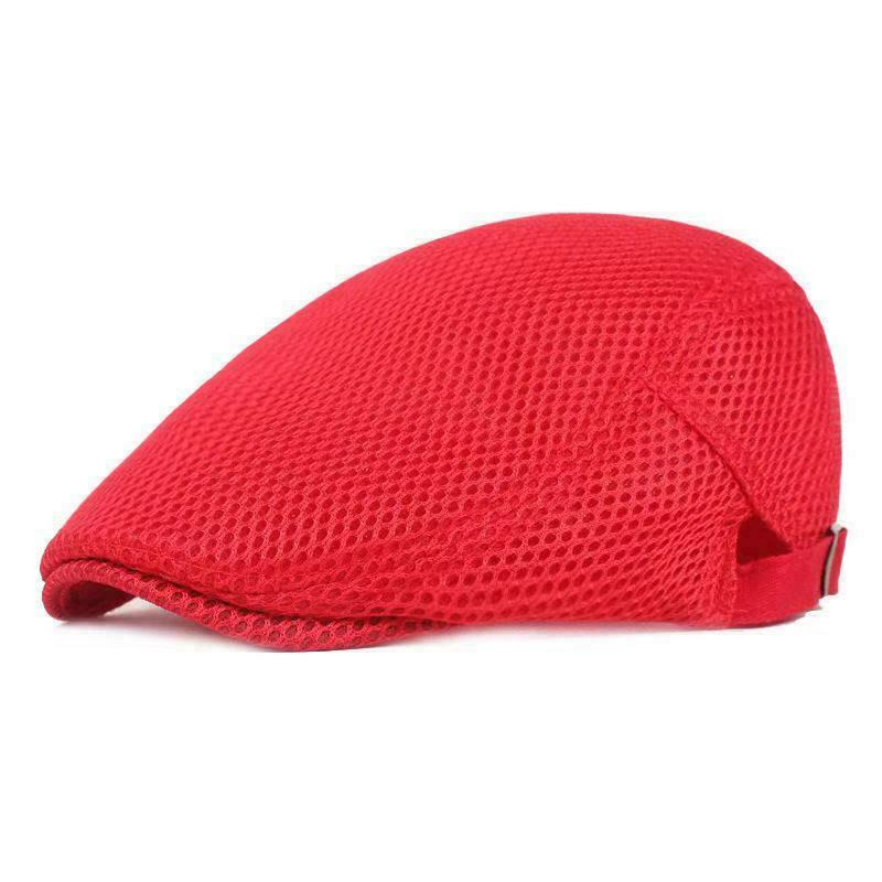 Men Mesh Hat Flat Cap Golf Driving Breathable outdoor CabbieHighQuality Newsboy