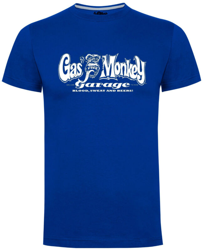 Gas Monkey Garage T-Shirt Official GMG OG Logo Blood Sweat and Beers Casual Tee