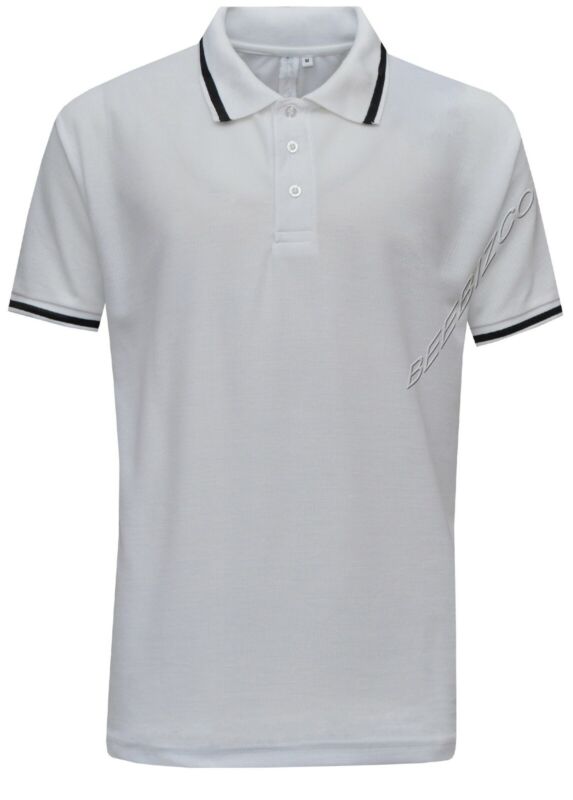 Mens Short Sleeve Polo Shirt Plain Pique Single/Double Tipping Collar M - 6XL