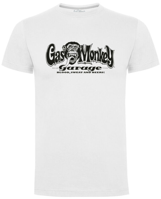 Gas Monkey Garage T-Shirt Official GMG OG Logo Blood Sweat and Beers Casual Tee