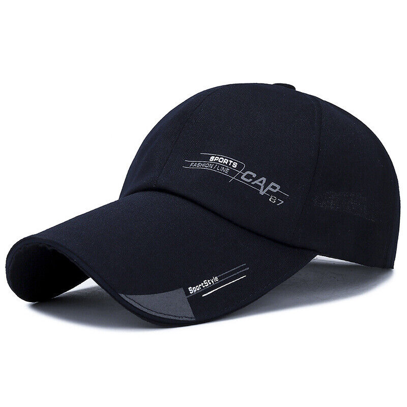 Baseball Caps Hat Mens Women Black sports Cap Adjustable Casual Summer Hats ~