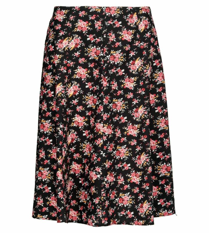 Women ladies Summer Floral Print Skirt Elasticated Waist Size 10-24 length 27"